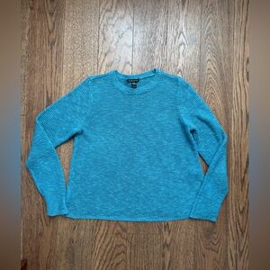 Eileen Fisher Blue Turquoise - linen / cotton sweater top XXS